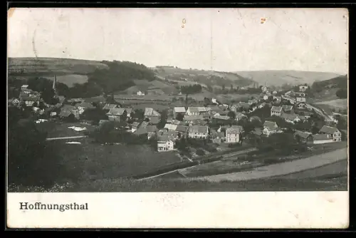 AK Hoffnungsthal, Ortsansicht vom Berghang aus