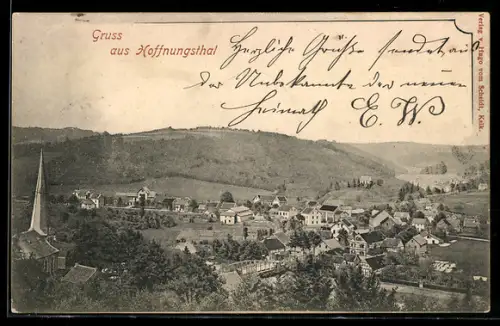 AK Hoffnungsthal, Ortsansicht mit Kirche