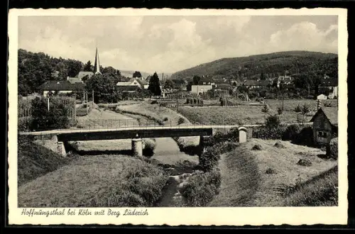 AK Hoffnungsthal, Ortsansicht mit Berg Lüderich