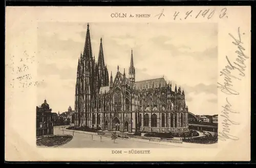 AK Köln a. Rhein, Dom, Südseite