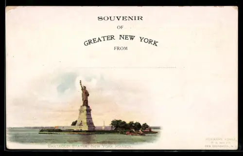 Künstler-AK New York, NY, Harbor, Bartholdi Statue
