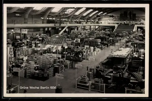 AK Berlin, Grüne Woche 1936, Ausstellungshalle, Innenansicht
