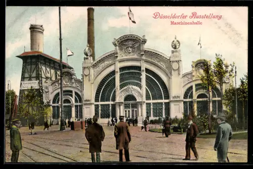 AK Düsseldorf, Düsseldorfer Ausstellung 1902, Maschinenhalle