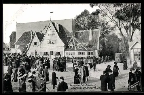 AK Brüssel, Weltausstellung 1910, Düsseldorfer Restaurant