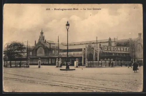 AK Boulogne-sur-Mer, La Gare Centrale