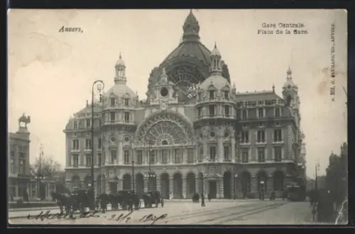 AK Anvers, Place de la Gare