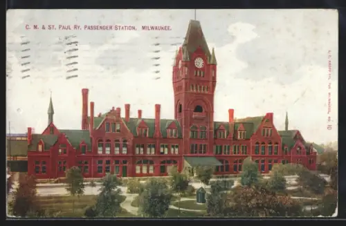 AK Milwaukee, WI, C.M. & St. Paul Ry. Passenger Station