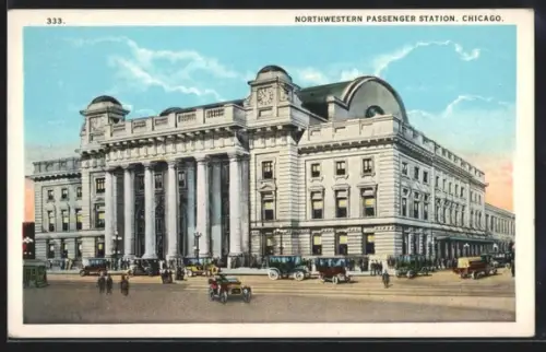 AK Chicago, IL, Northwestern Passenger Station - Bahnhof