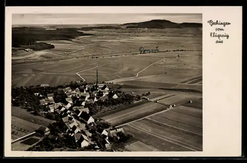 AK Bechingen, Teilansicht, Fliegeraufnahme