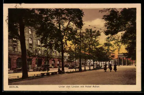 AK Berlin, Hotel Adlon Unter den Linden