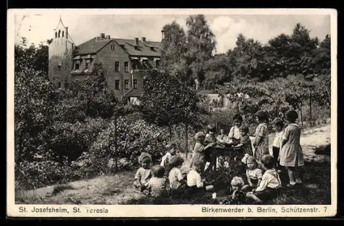 AK Birkenwerder, St. Josefsheim mit Kindergruppe, St. Teresia, Schützenstr. 7