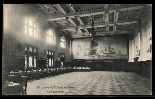 AK Wilhelmshaven, Marine-Offizierkasino, Grosser Saal, Innenansicht