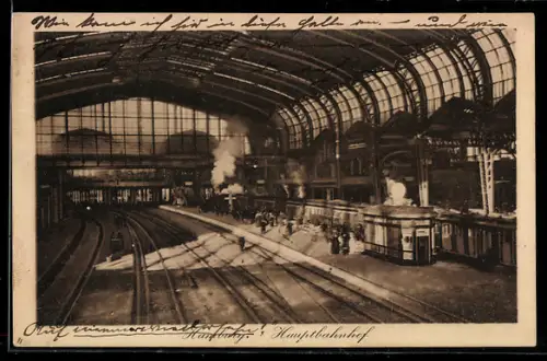 AK Hamburg-St.Georg, Hauptbahnhof, Innenansicht