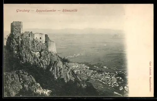 AK Ribeauville, Giersberg, Burgruine und Blick ins Tal