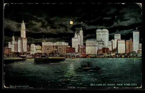 AK New York, NY, Sky-line by Night