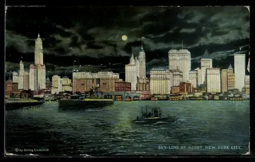 AK New York, NY, Sky-line by Night