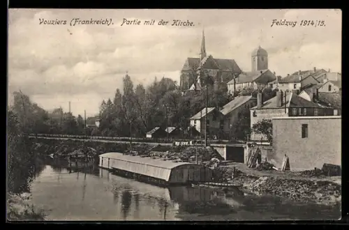 AK Vouziers, Partie mit der Kirche