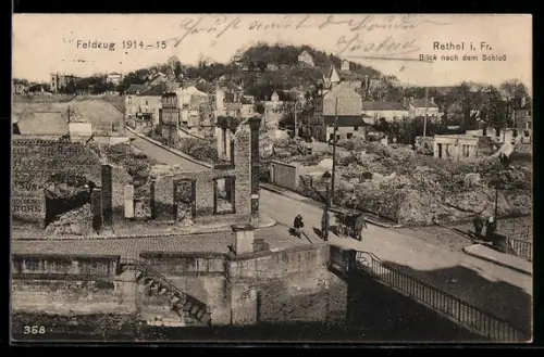 AK Rethel i. Fr., Blick nach dem Schloss