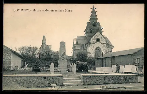 AK Sommepy, Marne, Monument aux Morts