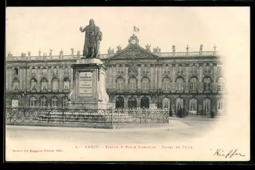 AK Nancy, Statue & Place Stanislas, Hotel de Ville