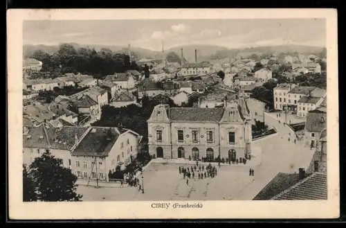 AK Cirey, Marktplatz mit Rathaus