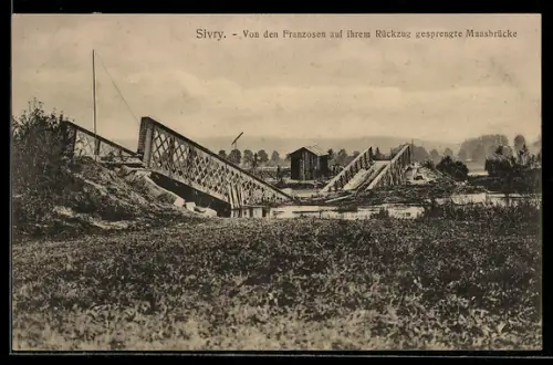AK Sivry, Gesprengte Maasbrücke