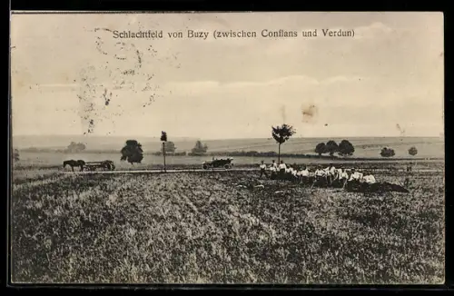 AK Buzy, Soldaten auf dem Schlachtfeld zwischen Conflans und Verdun