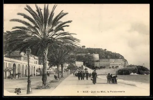 AK Nice, Quai du Midi, la Poissonnerie