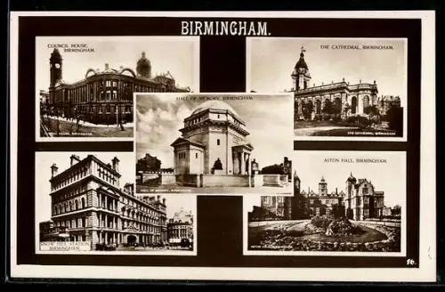 AK Birmingham, Council House, The Cathedral, Hall of Memory, Aston Hall