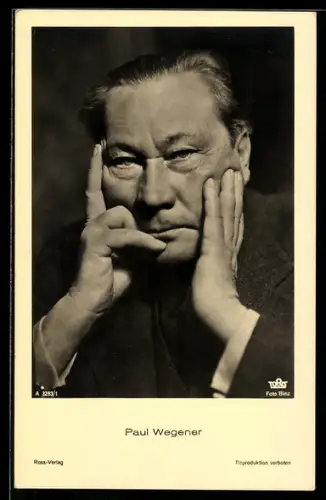 AK Schauspieler Paul Wegener im Kostüm einer Filmrolle