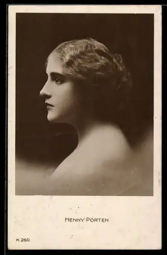 AK Schauspielerin Henny Porten, Porträt im Profil