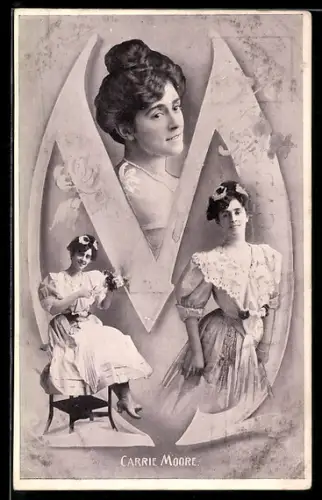 AK Carrie Moore, Drei Portraits
