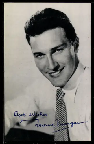 AK Terence Morgan lächelt, Portrait, Autograph