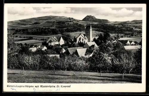 AK Weiterdingen, Ortsansicht mit Mütterheim St. Konrad