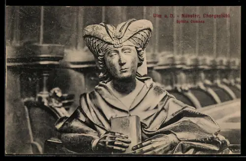 AK Ulm a. Donau, Münster-Chorgestühl, Sybille Cumane