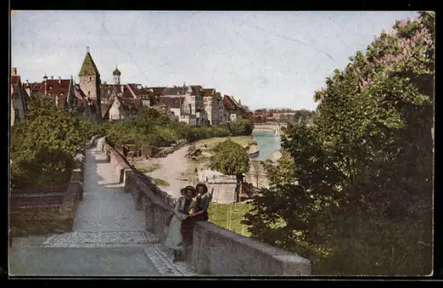 AK Ulm a. D., An der Stadtmauer