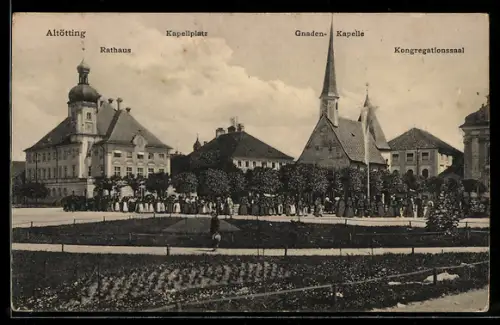 AK Altötting, Rathaus, Kapellplatz, Gnaden-Kapelle, Kongregationssaal