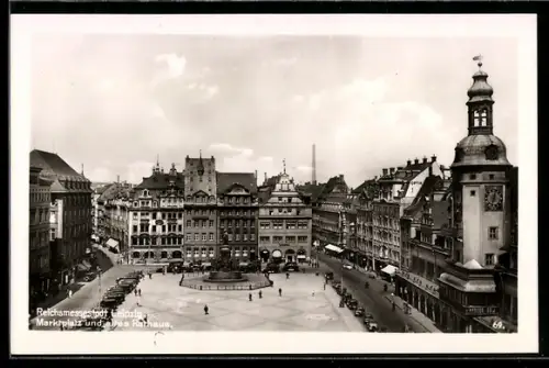 AK Leipzig, Marktplatz und Altes Rathaus