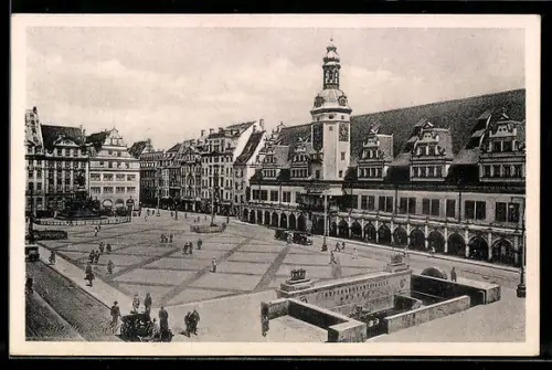 AK Leipzig, Markt, altes Rathaus