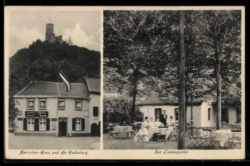 AK Bad Godesberg, Godesburg, Aennchen-Haus, Lindengarten