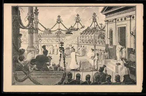 AK Saalburg, Grundsteinlegung des Praetoriums der Saalburg, Römer