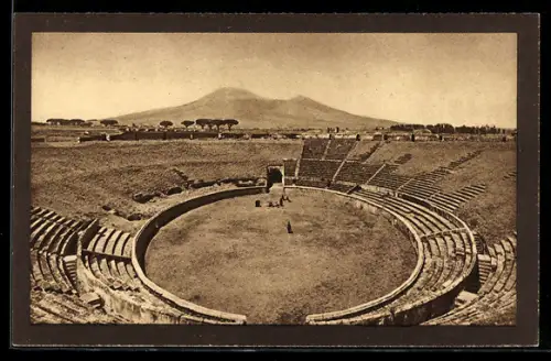 AK Pompei, L`Anfiteatro, Ausgrabung