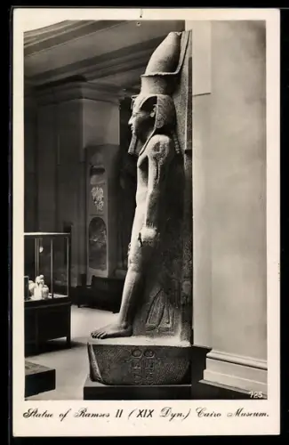AK Cairo, Museum, Statue of Ramses II, Ausgrabung