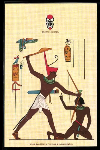 AK King Ramesses II smiting a Lybian Enemy, Ausgrabung