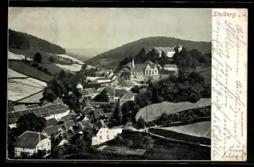 AK Stolberg, Blick auf den Ort mit Kirche