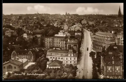 AK Plauen i. V., Gebäude an der Bahnhofstrasse