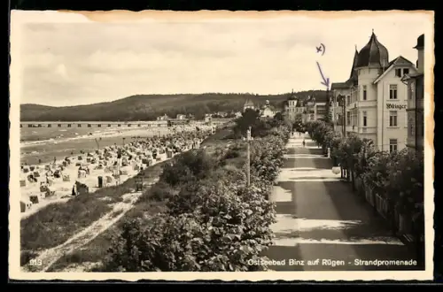 AK Binz auf Rügen, Strandpromenade