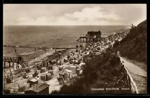 AK Koserow, Blick auf den Strand und das Bad