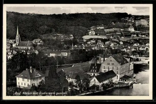 AK Bad Kösen, Blick auf den Ort vom Gradierwerk gesehen