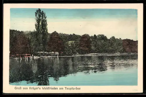 AK Teupitz /Teltow, Gaststätte Krüger`s Waldfrieden am Teupitz-See